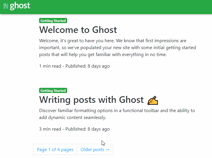 Ghost custom pagination